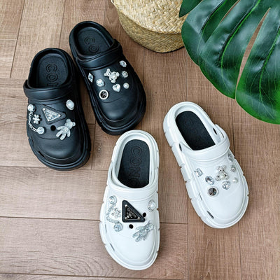 Damen Dekorative und modische Clogs mit Strassverzierungen Fudus