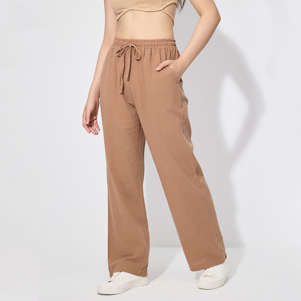 Damen Legere Freizeithose mit elastischem Bund Fudus