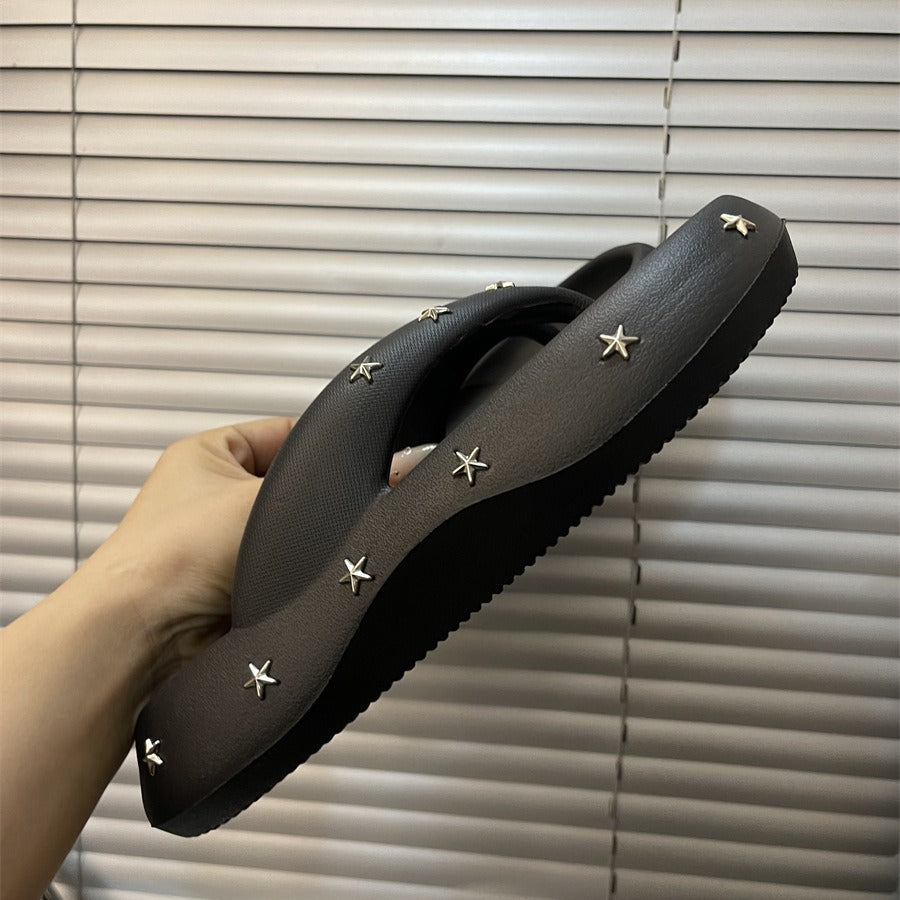 Damen Flip-Flops mit stilvollen Sternenapplikationen Fudus