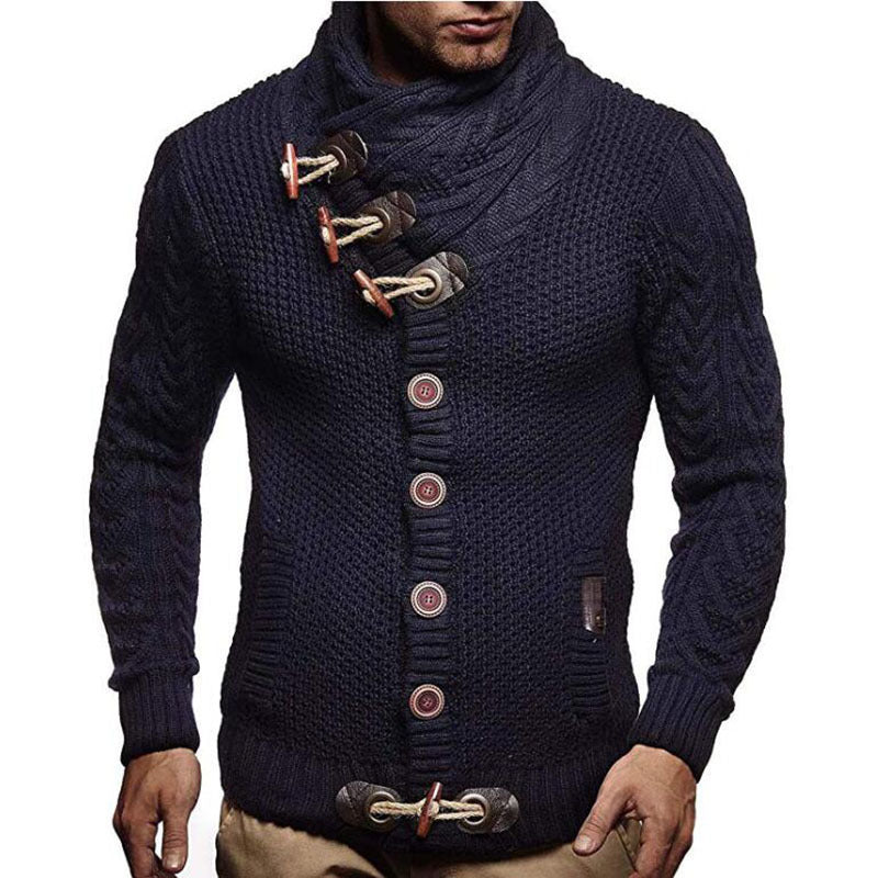 Herren Strapazierfähiger Strickpullover mit asymmetrischem Kragen Aliams