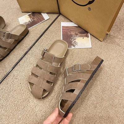 Damen bequeme Riemensandalen mit verstellbarem Schnallenverschluss Fudus