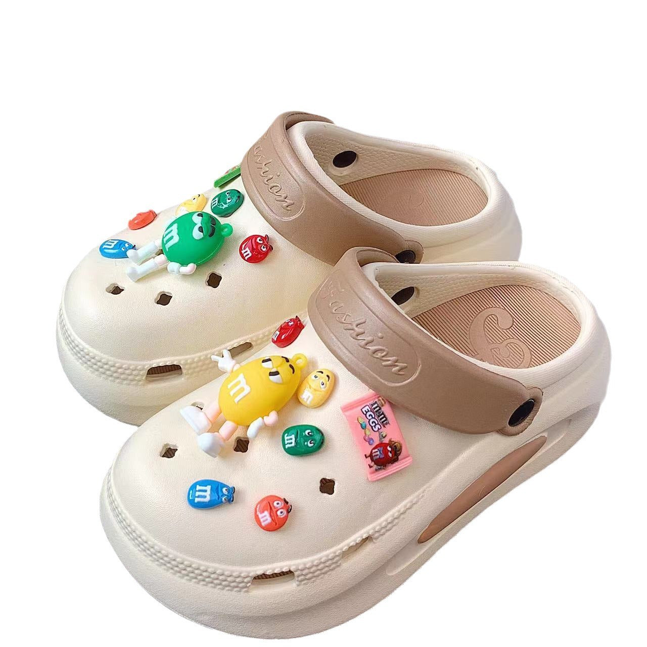 Damen Spaßige und kreative Clogs mit bunten Accessoires Fudus