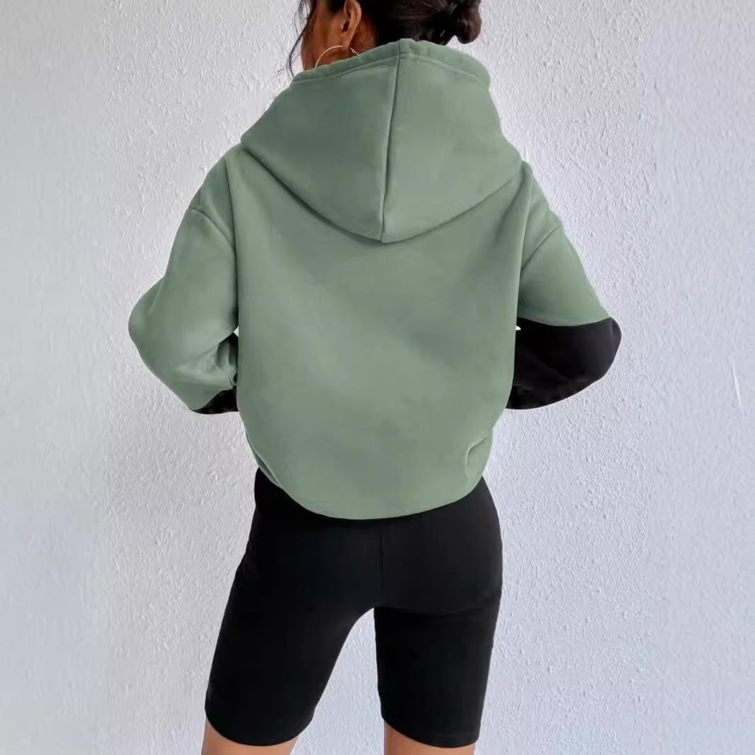 Damen Hoodie mit künstlerischem Farbblockdesign Fudus