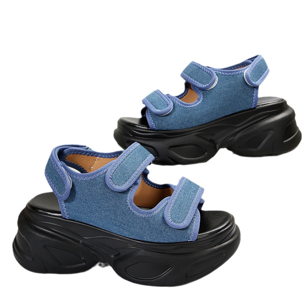 Damen Komfortable Plateau-Sandalen mit verstellbaren Riemen und modischem Tiermuster Fudus