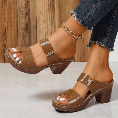 Damen Wedge-Pantoletten mit rutschfester Sohle und modischem Schnallenverschluss Fudus