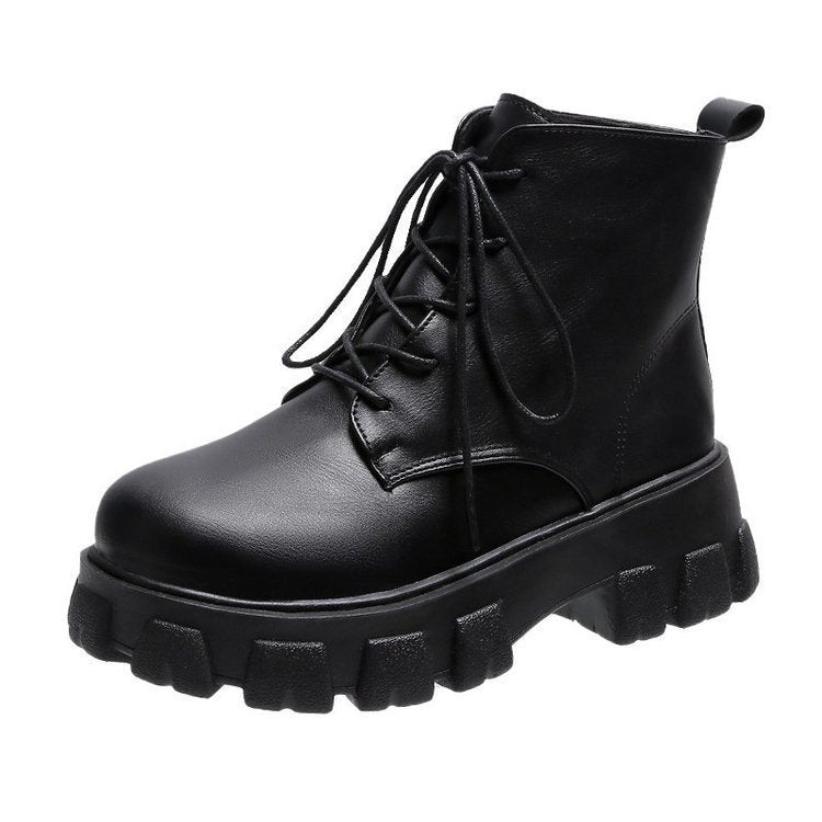 Damen Trendige Schnürstiefel mit robuster Gummisohle und modischem Design Fudus
