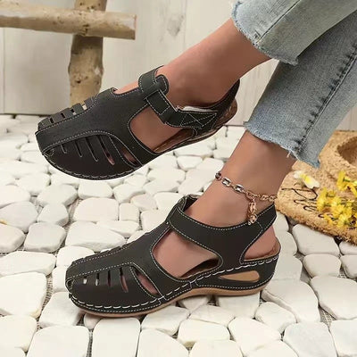 Damen bequeme Sandalen mit atmungsaktivem Obermaterial und verstellbarem Riemen Fudus