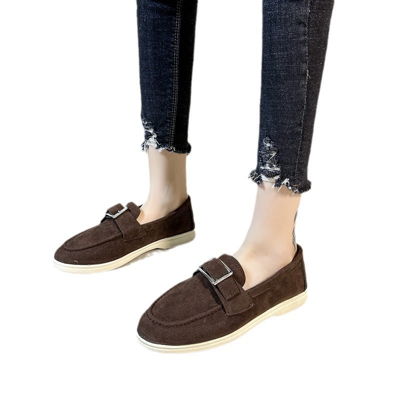 Damen Mokassins mit modischem Schnallenverschluss und erstklassiger Innenausstattung Fudus
