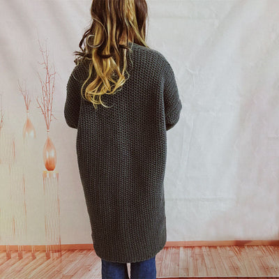 Strickcardigan mit Taschen | Grobstrick | Langer Schnitt
