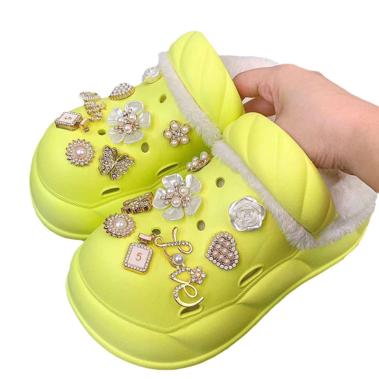 Damen Komfortable Clogs mit luxuriösen Verzierungen und weichem Futter Fudus