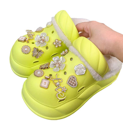 Damen Komfortable Clogs mit luxuriösen Verzierungen und weichem Futter Fudus