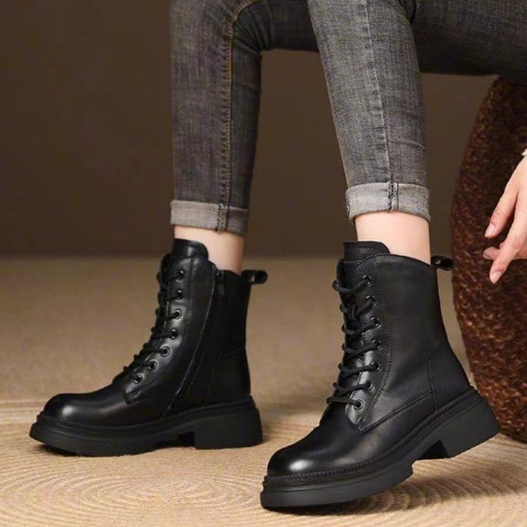 Damen solide Schnürboots mit rutschfester Sohle und bequemem Innenfutter Fudus