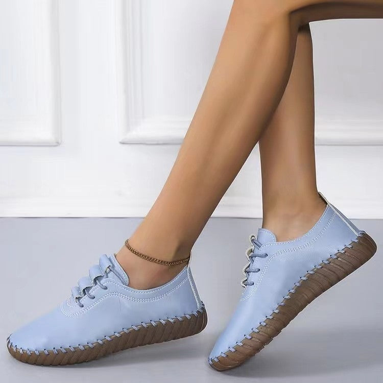 Damen bequeme Schnürschuhe aus hochwertigem Leder mit ergonomischer Sohle Fudus