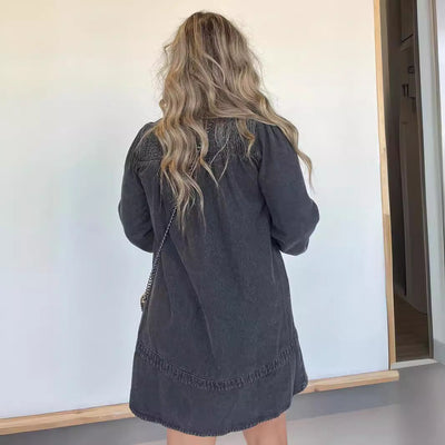 Damen Jeanshemdkleid Fudus