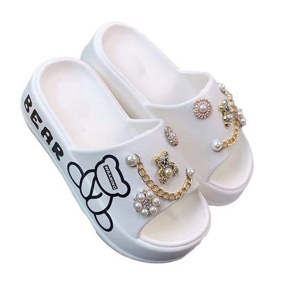 Damen modische Sandalen mit Schmuckdetails Fudus