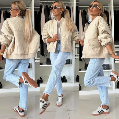 Keira | Gestepptes Oversize-Bomberjacke