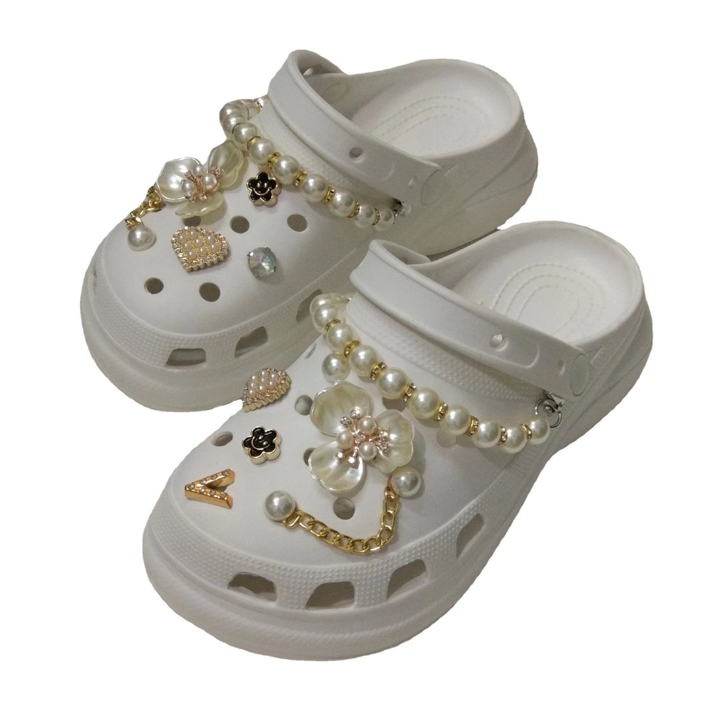 Damen Modische Clogs mit luxuriösen Schmuckapplikationen Fudus