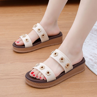 Damen Dekorative und modische Slides mit glamourösen Details Fudus