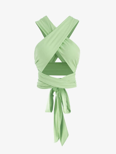 Damen Wickeloberteil im modernen Cross-Design mit tailliertem Schnitt Fudus