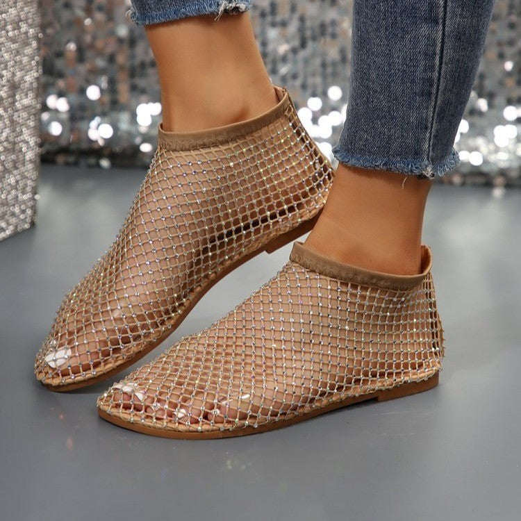 Damen modische Netzschuhe mit glitzernden Akzenten und bequemer Passform Fudus