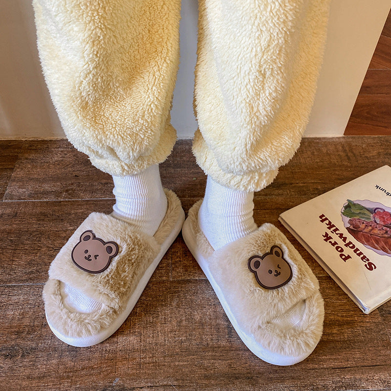 Damen Lustige und bequeme Hausschuhe mit Bärenmotiv Fudus