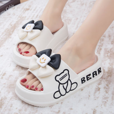 Damen Verspielte Hausschuhe mit Schleifen-Design Fudus