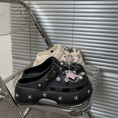 Damen Kreative und modische Clogs mit funkelnden Applikationen Fudus