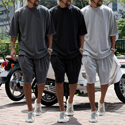 Herren lässiges Premium Freizeit-Set mit Oversized T-Shirt und lockeren Shorts Aliams