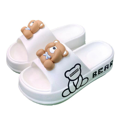 Damen Lustige Hausschuhe mit Bärenmotiv und komfortabler Sohle Fudus