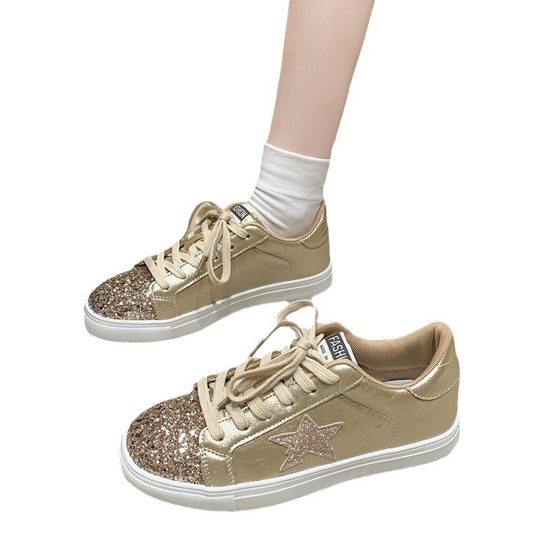 Damen modische Sneakers mit glitzernden Akzenten und robustem Design Fudus