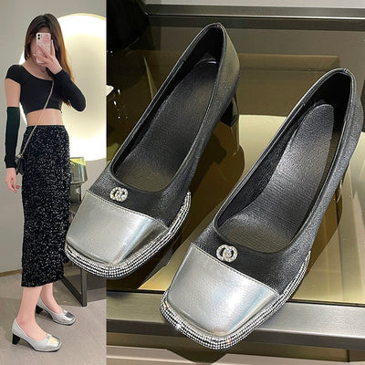 Damen Glänzende Elegante Pumps mit Absatz Fudus