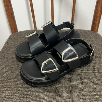 Damen Komfortable Sandalen mit modischen Schnallen und rutschfester Sohle Fudus