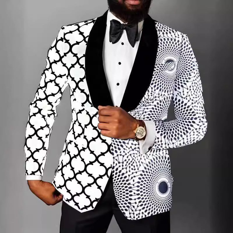 Herren eleganter Smoking mit auffälligem Karomuster Aliams