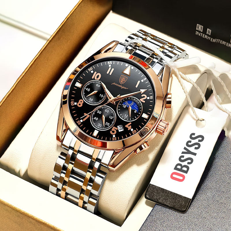 Elegante Herren Edelstahl-Armbanduhr