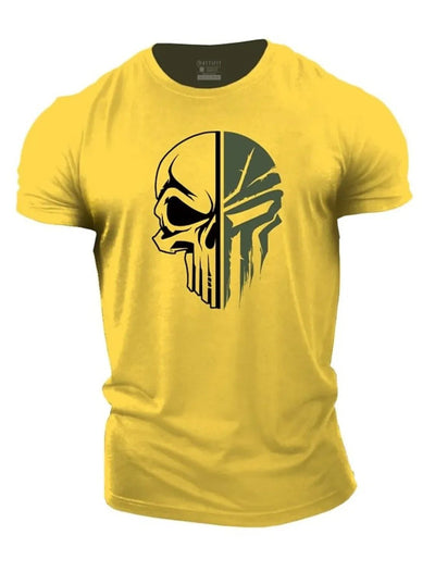 Herren Totenkopf T-Shirt im Military-Stil