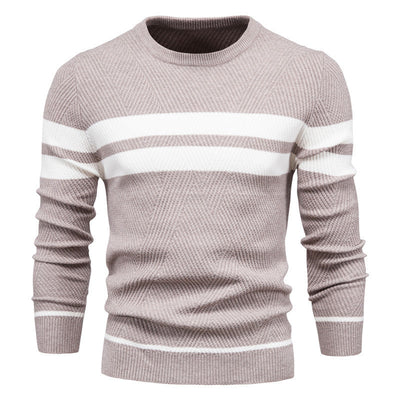 Herren Streifenpullover mit Rundhals - Klassisch Modern