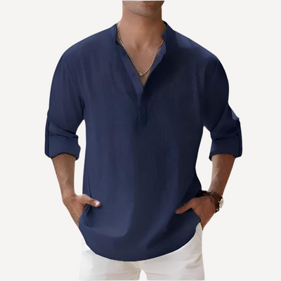 Alexander | Bequemes locker sitzendes Herren Leinenhemd