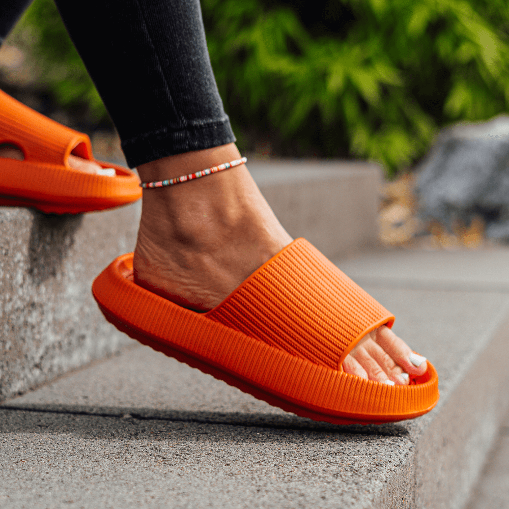 Slide-Sandale mit Strukturband | Extra-Sohle | Bequem & Modern