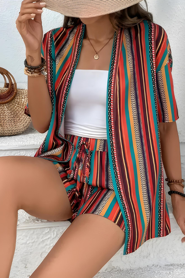 Rosalinda - Schickes Boho-Tropisches Zweiteiliges Outfit