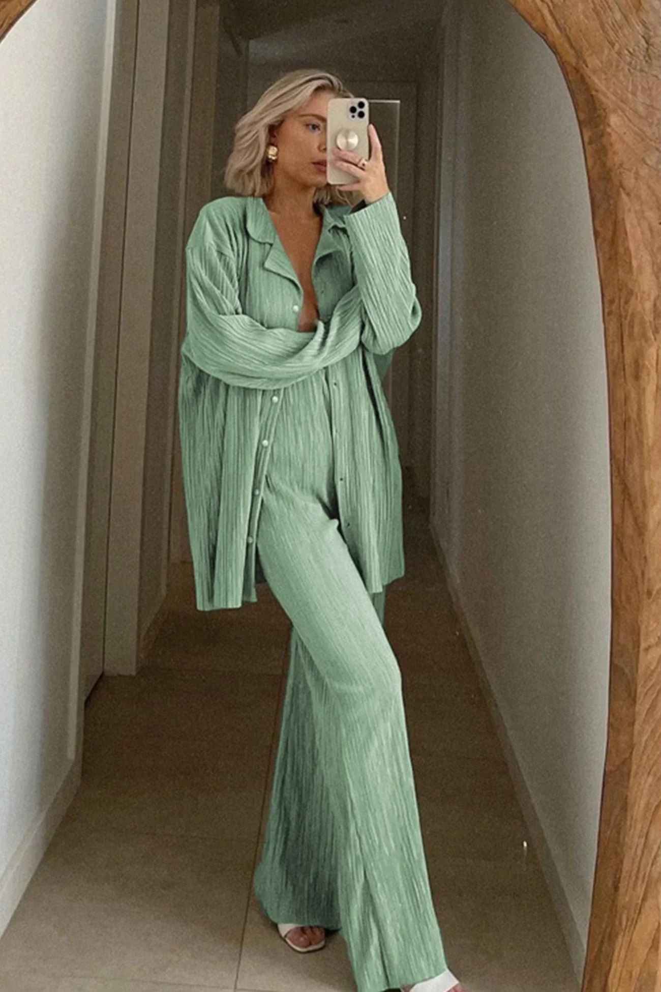 Sofie - stylisches und zweiteiliges sommer set aus leinenhemd und leinenhose