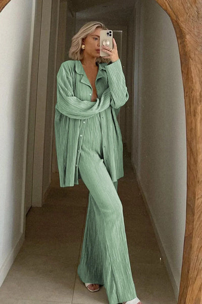 Sofie - stylisches und zweiteiliges sommer set aus leinenhemd und leinenhose