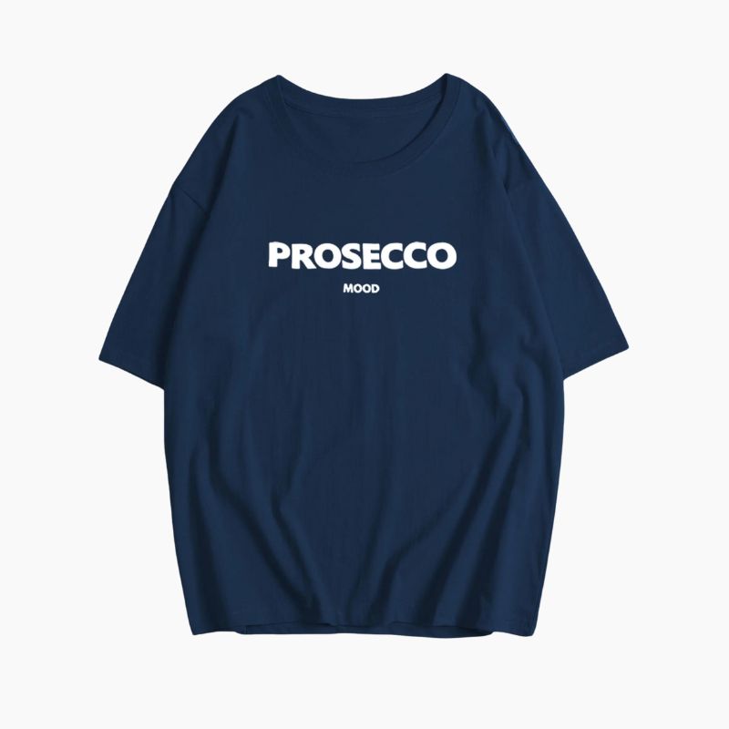 Poppy | Modisches Prosecco Print Oversized T Shirt