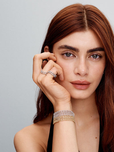 Kubankettchen aus Moissanit