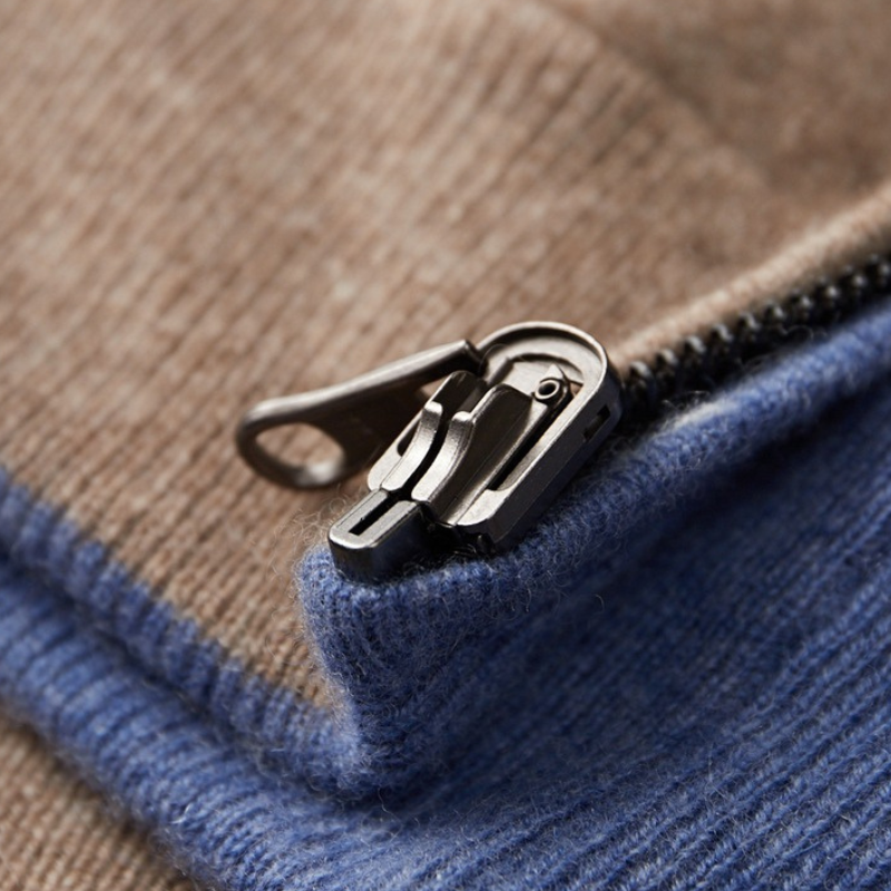 Herren Kaschmir-Wolle Kapuzenpullover mit Reißverschluss - Premium Qualität