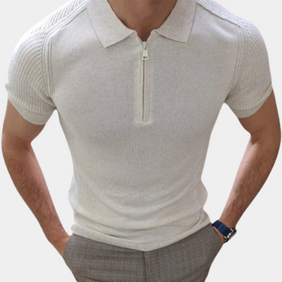 Herren Poloshirt mit Reißverschluss - Casual Eleganz - Baumwolle