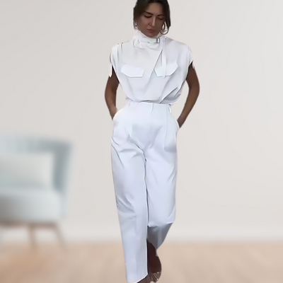 Ärmelloser Jumpsuit | Taillierter Schnitt | Elegante Raffinesse