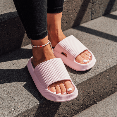Slide-Sandale mit Strukturband | Extra-Sohle | Bequem & Modern