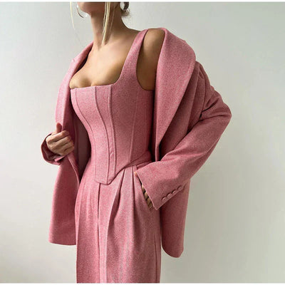 Eleganter Hosenanzug | Korsett-Top & Blazer | Zeitlose Raffinesse