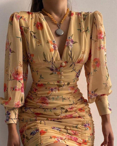 Sommer-Mini-Kleid mit Puffärmeln – Elegante Freizeitmode