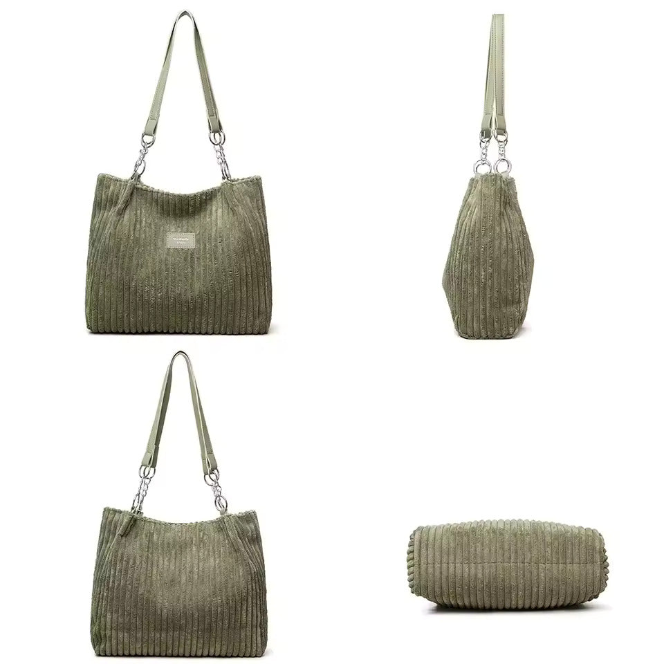 Yara™ | Anspruchsvolle Tasche aus geripptem Veloursstoff